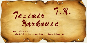 Tešimir Marković vizit kartica